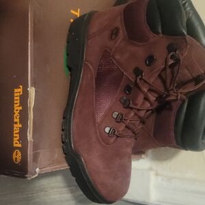Timberland Men's Burgundy and Black Boots